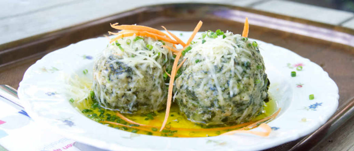 Traditional Austrian Spinatknödel With