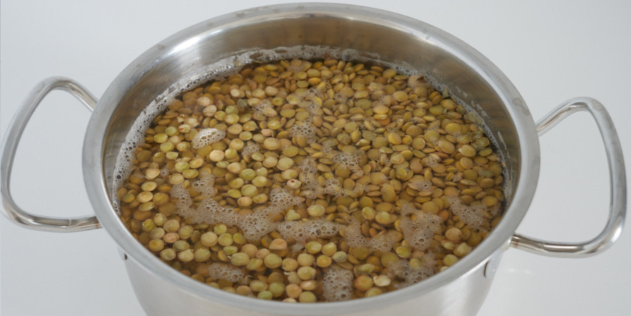 Soak lentils overnight for German Lentil Soup