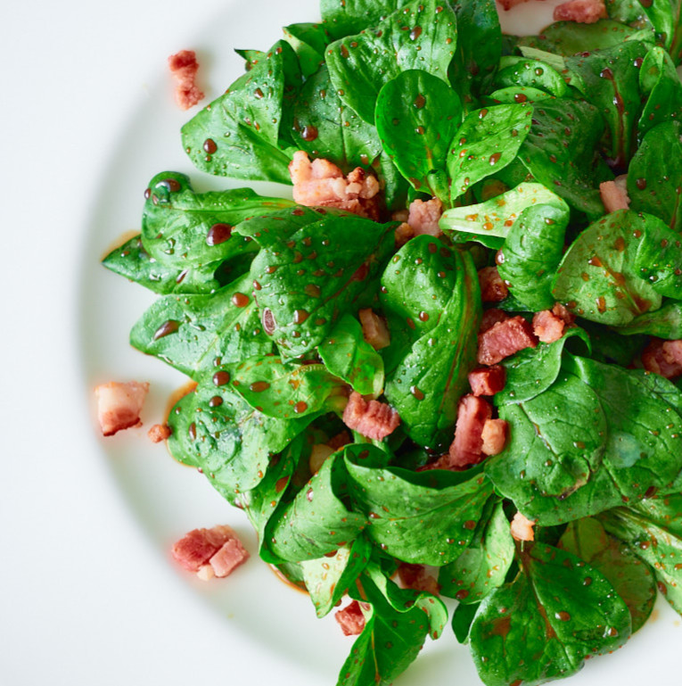 Traditional German Lamb's Lettuce Salad with Bacon