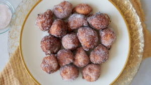 Plate with Fried Dough Balls Main Picture from Above