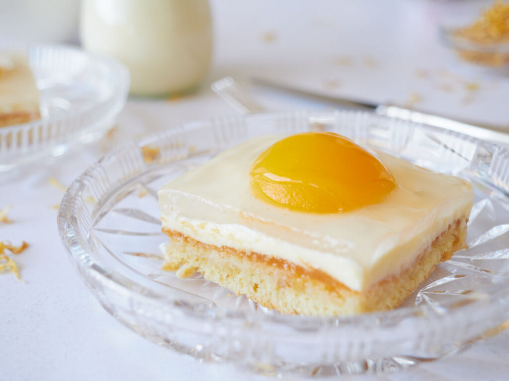 german fried egg cake 4 3 German Fried Egg Cake - Sunny Side Up Cake for Easter German Easter Cake - Fried Egg Cake